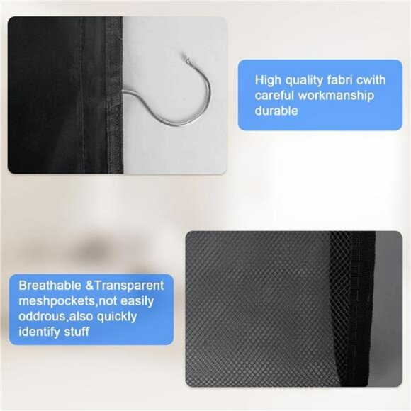 Hanging Closet Organizer 20 Pocket Storage for Leggings Yoga Pants Accessories 2 - Picture 3 of 8